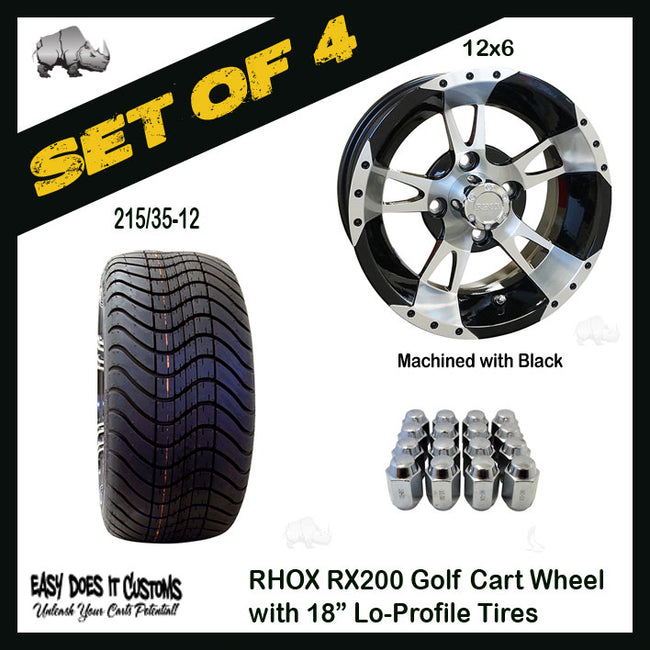 RX200 12" RHOX Wheels with 215/35-12 Lo-Profile Tire - SET OF 4