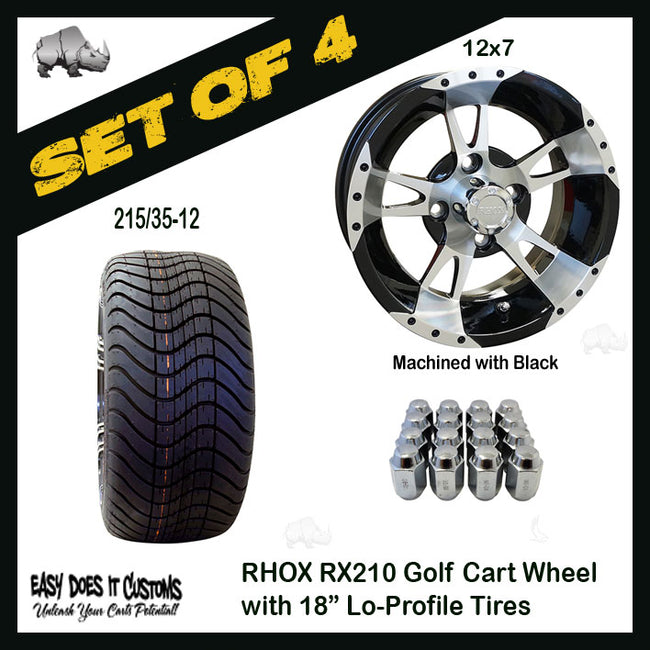 RX210 12" RHOX Wheels with 215/35-12 Lo-Profile Tire - SET OF 4