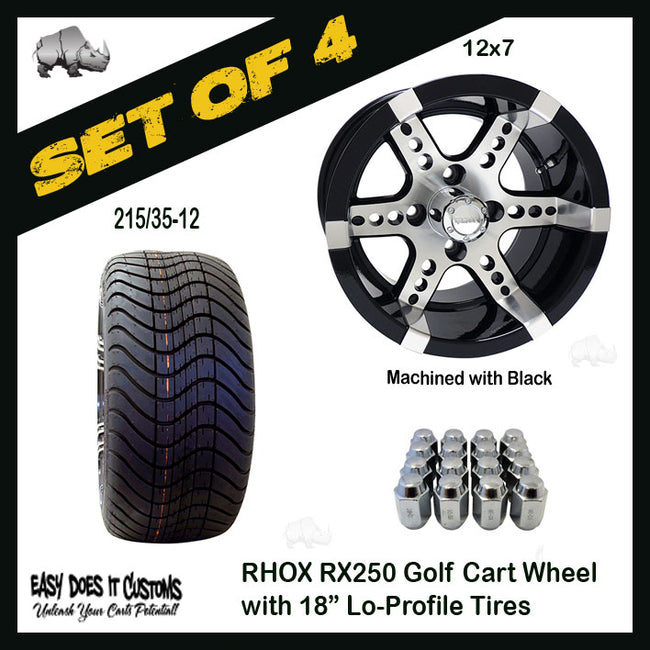 RX250 12" RHOX Wheels with 215/35-12 Lo-Profile Tire - SET OF 4