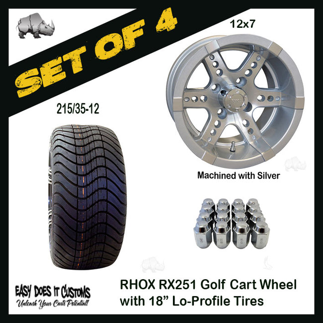 RX251 12" RHOX Wheels with 215/35-12 Lo-Profile Tire - SET OF 4