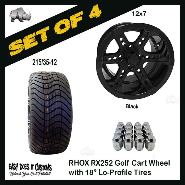 RX252 12" RHOX Wheels with 215/35-12 Lo-Profile Tire -SET OF 4