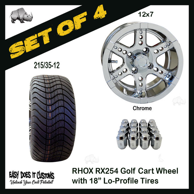 RX254 12" RHOX Wheels with 215/35-12 Lo-Profile Tire - SET OF 4