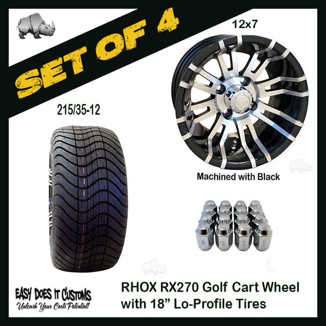 RX270 12" RHOX Wheels with 215/35-12 Lo-Profile Tire - SET OF 4
