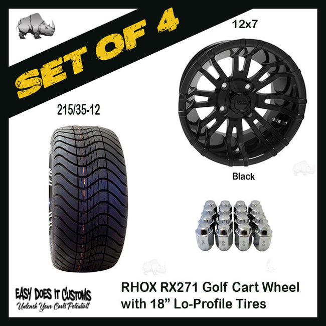 RX271 12" RHOX Wheels with 215/35-12 Lo-Profile Tire - SET OF 4