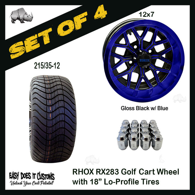 RX283 12" RHOX Wheels with 215/35-12 Lo-Profile Tire - SET OF 4