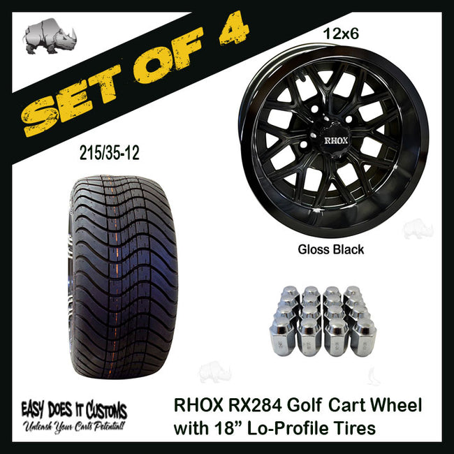 RX284 12" RHOX Wheels with 215/35-12 Lo-Profile Tire - SET OF 4