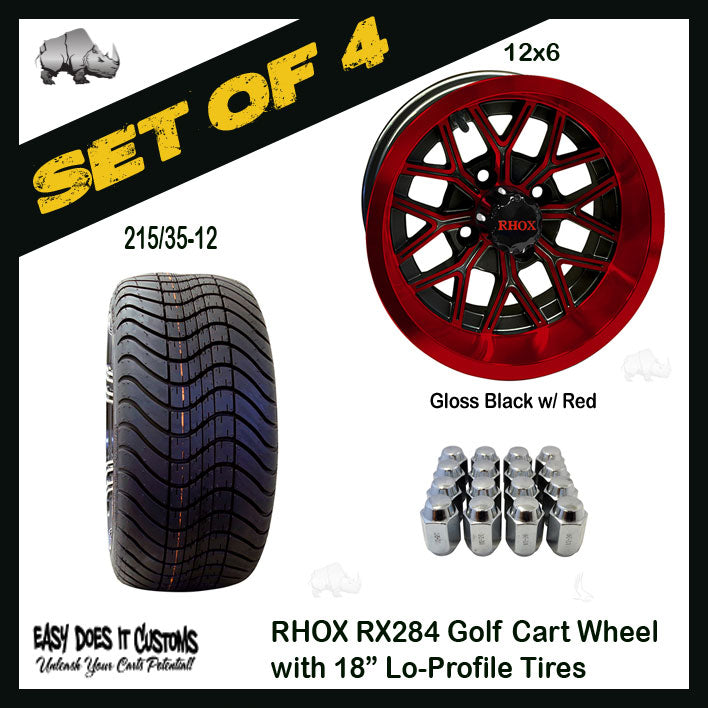 RX284 12" RHOX Wheels with 215/35-12 Lo-Profile Tire - SET OF 4