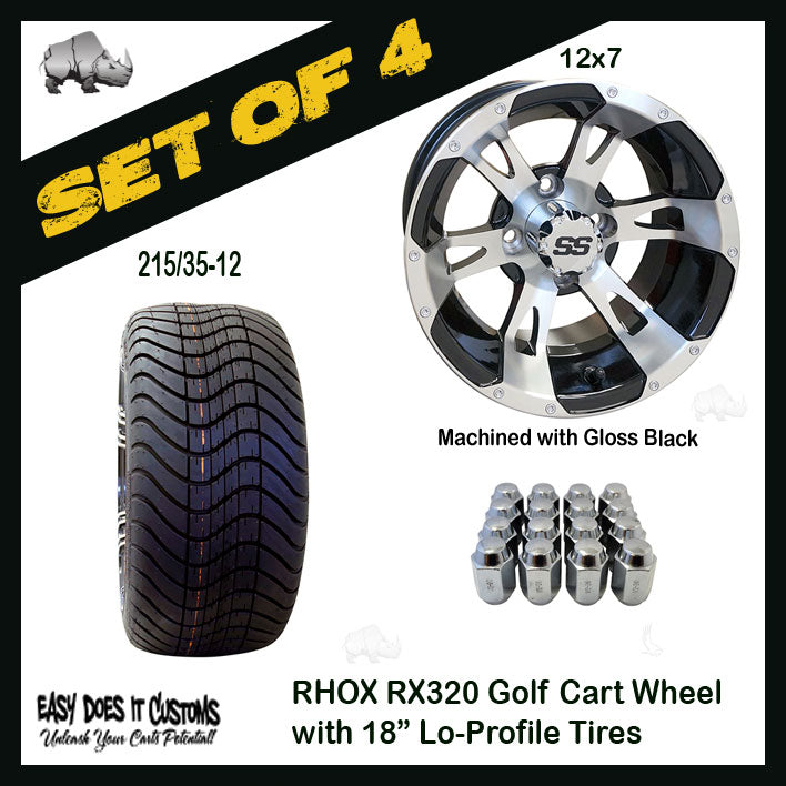 RX320 12" RHOX Wheels with 215/35-12 Lo-Profile Tire - SET OF 4