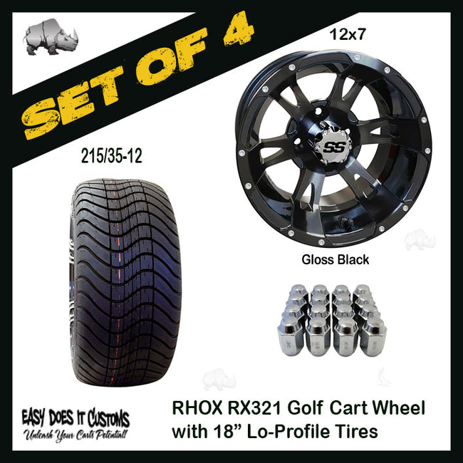 RX321 12" RHOX Wheels with 215/35-12 Lo-Profile Tire - SET OF 4