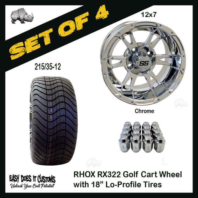RX322 12" RHOX Wheels with 215/35-12 Lo-Profile Tire - SET OF 4