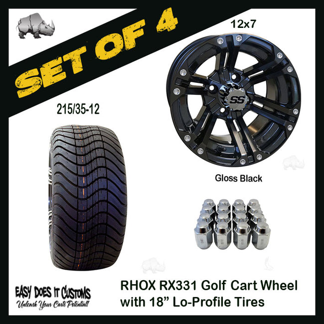 RX331 12" RHOX Wheels with 215/35-12 Lo-Profile Tire - SET OF 4