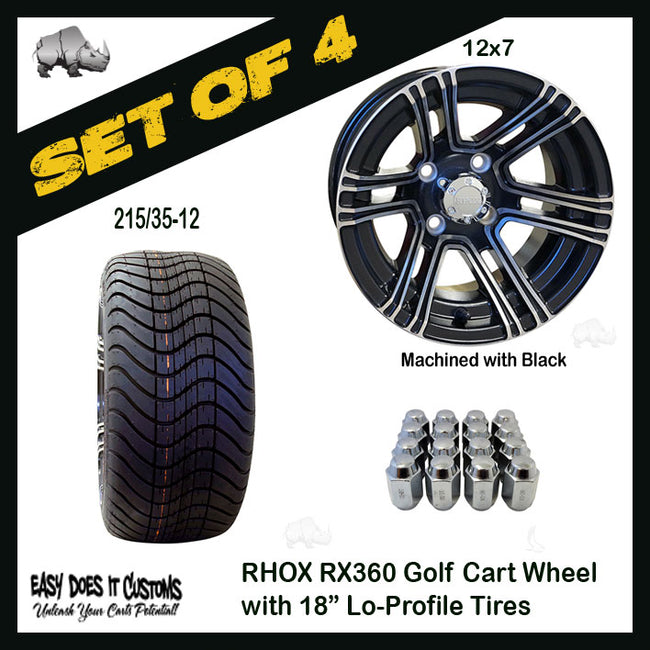 RX360 12" RHOX Wheels with 215/35-12 Lo-Profile Tire - SET OF 4