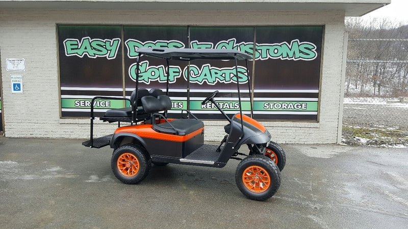 Custom Orange and Black Matte EZGO TXT Golf Cart