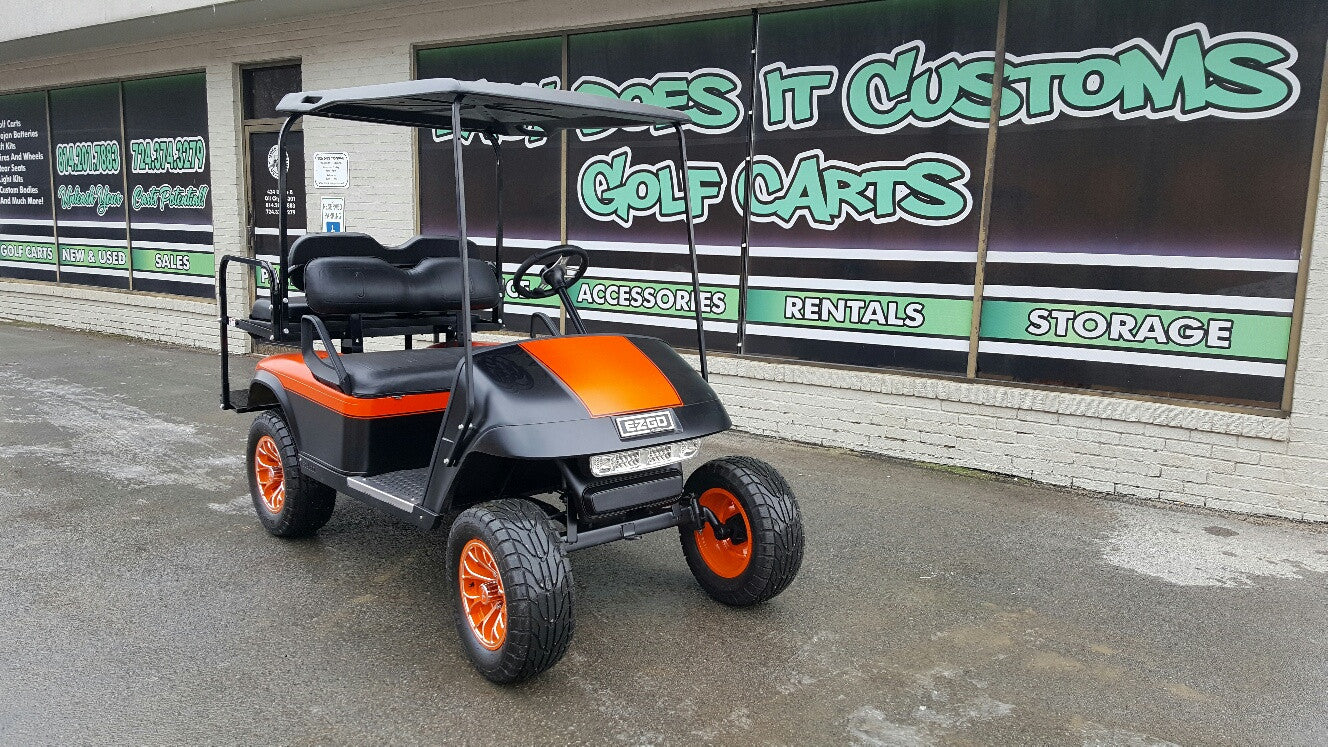 Electric EZGO TXT with Orange and Black Matte Body