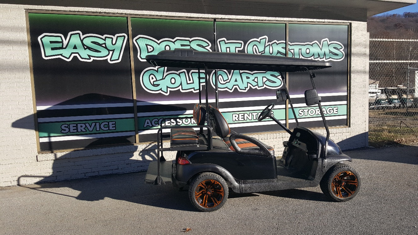 2011 Club Car Precedent Electric Golf Cart - Black and Orange - SOLD