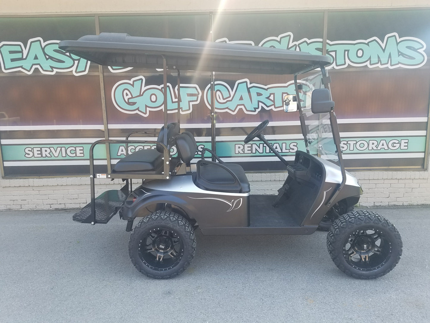 2014 Electric EZGO TXT Golf Cart - Black-N-Silver Matte - SOLD