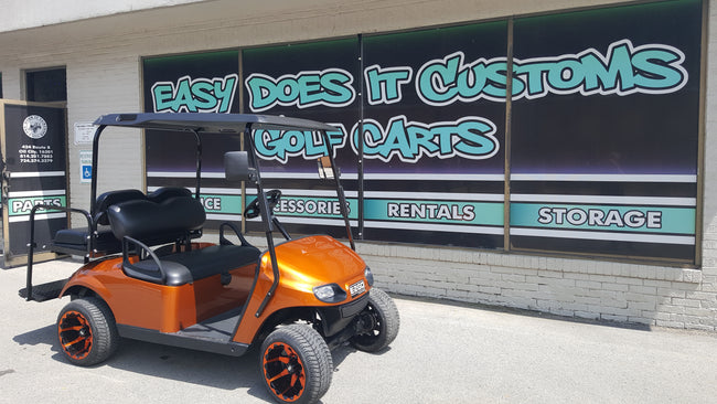 2015 Electric EZGO TXT Golf Cart with New Sunburst Orange Body *SOLD*