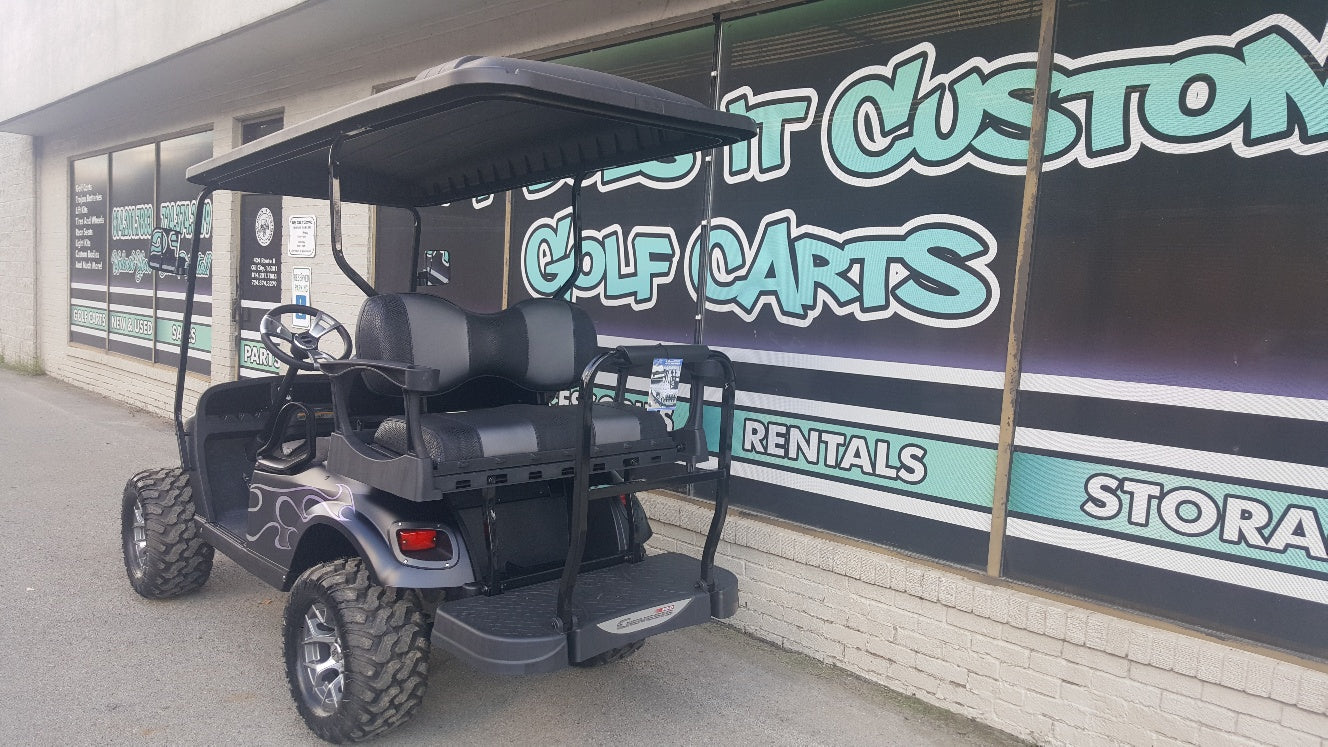 2015 EZGO TXT Electric Golf Cart with Purple Tribal Body - SOLD