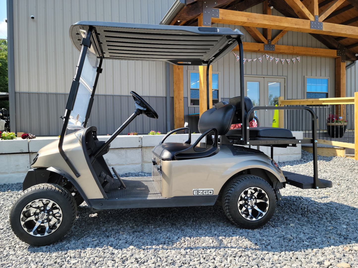 2018 Gas EZGO TXT Golf Cart - Almond with Custom Wheels *SOLD*