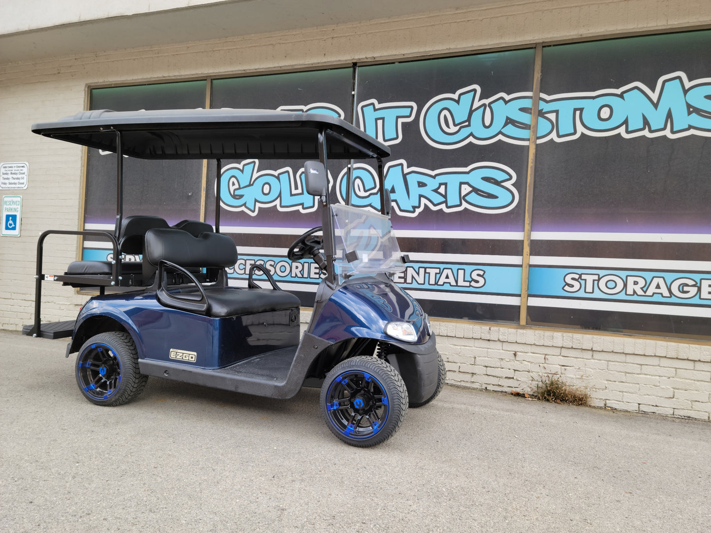 2018 Electric EZGO RXV Golf Cart Custom Wheels *SOLD*