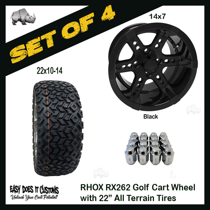 RHOX TIR-RX262, Black w/ Center Cap, 14x7 ET-25