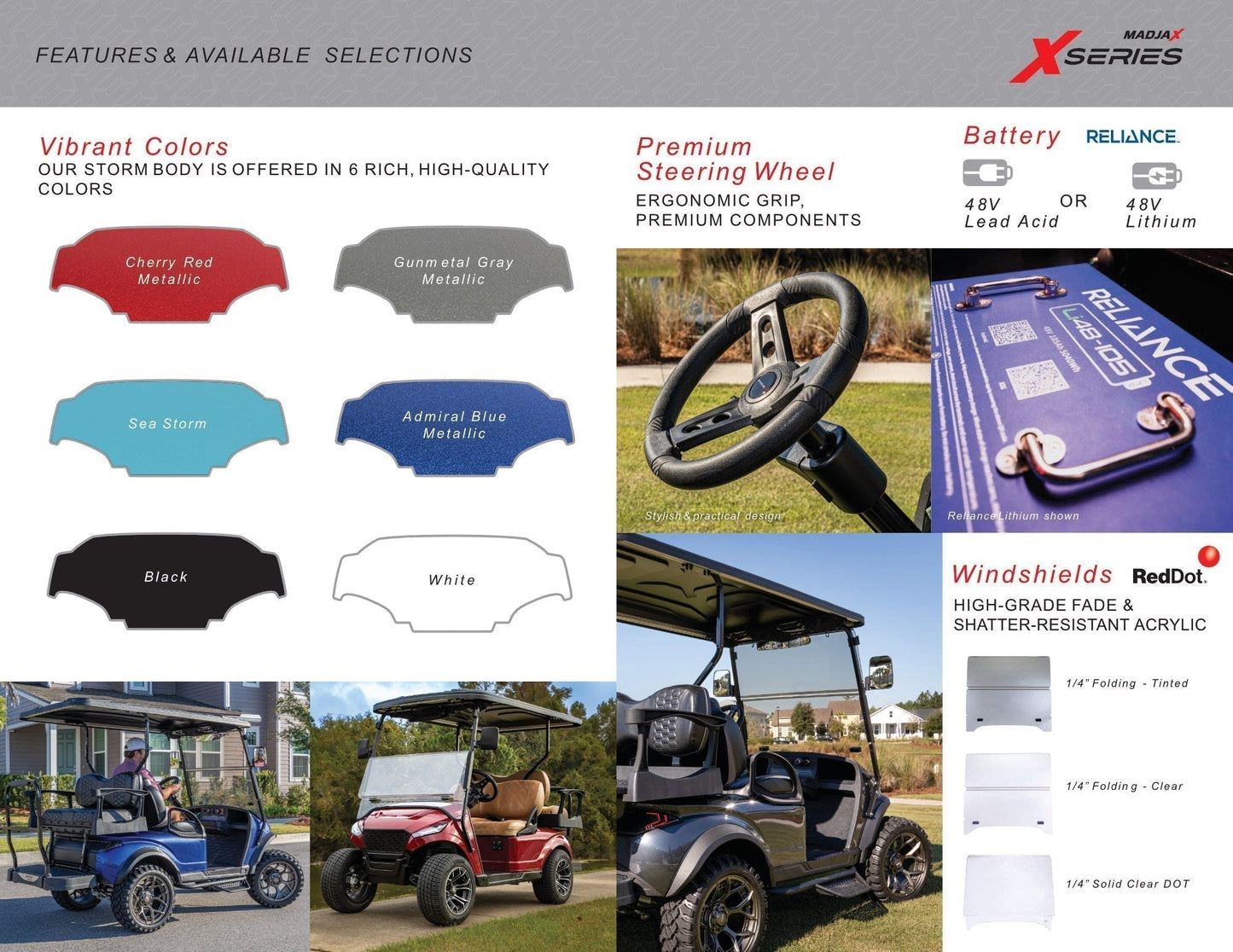 MADJAX X Series Storm Lifted 4 Passenger Golf Cart - Cherry Metallic #1084 *SOLD*