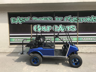 Custom Blue Gas Golf Cart