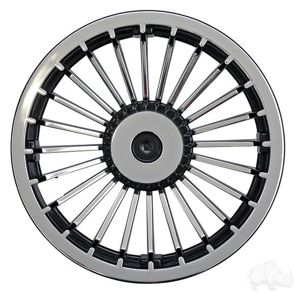 8" Turbine Black and Silver Wheel Cover