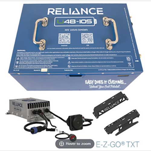 RELIANCE Li48-105 Lithium Golf Cart Battery Kit for EZGO TXT 48 volt