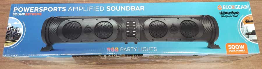 ECOXGEAR SoundExtreme Amplified Bluetooth UTV or Golf Cart Soundbar w/RGB Lighting