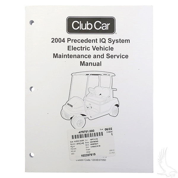 Club Car Precedent IQ 2004 Maintenance & Service Manual
