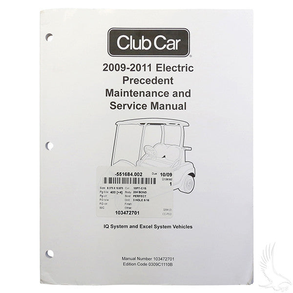 Club Car Precedent Electric 09-11 Maintenance & Service Manual