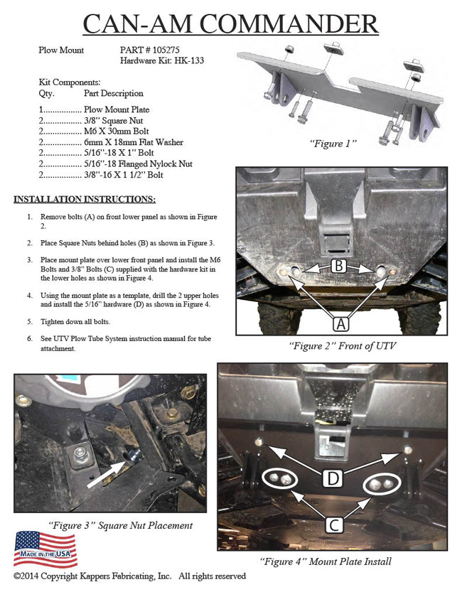 KFI PLOW MOUNT KIT 105275