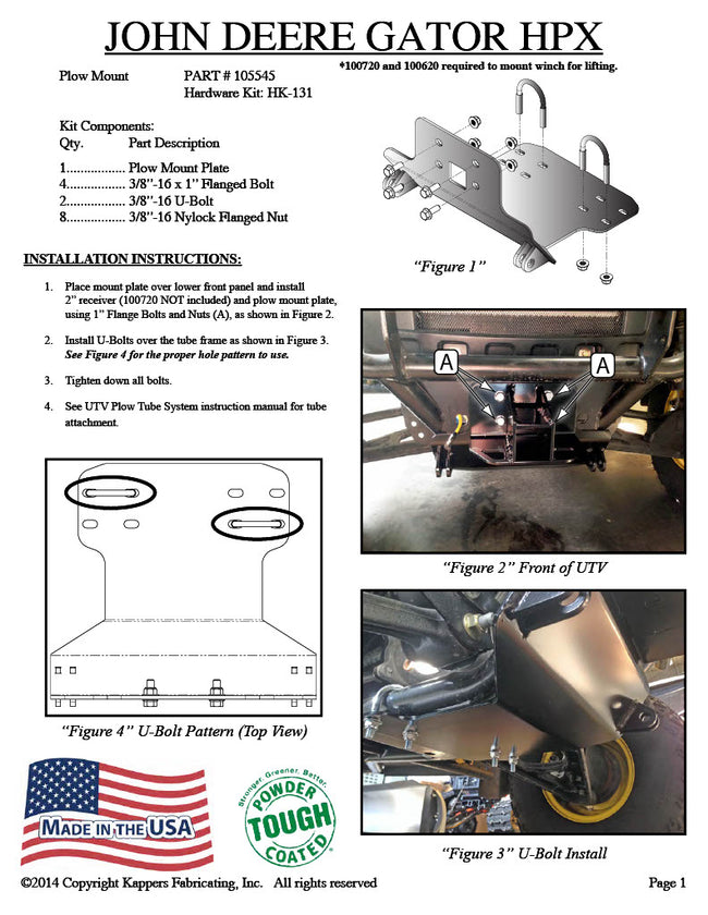 KFI PLOW MOUNT KIT 105545