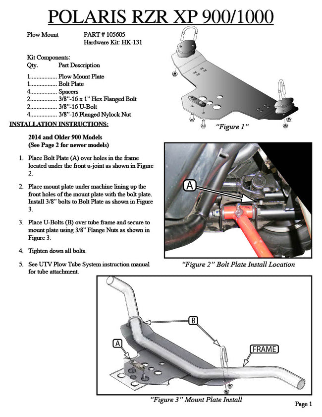 KFI PLOW MOUNT KIT 105605