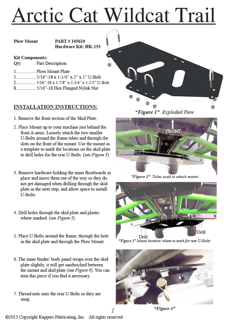 Textron Off-Road Wildcat Trail/Sport - 2018 ATV  KFI Plow Mount 105610