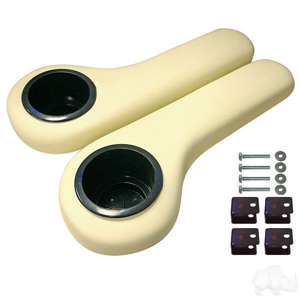 Ivory Seat Kit Arm Rest Set with Cup Holder