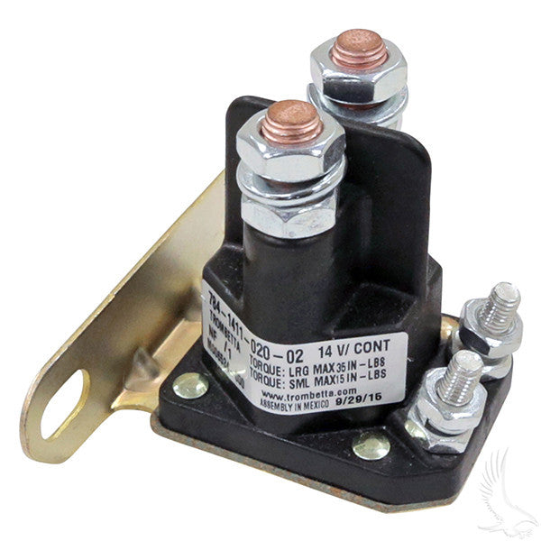 14V 4 Terminal Silver Solenoid for EZGO Medalist / TXT 4-cycle Gas 94+