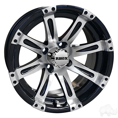 RHOX Vegas Machined with Black 14" Aluminum Golf Cart Wheels