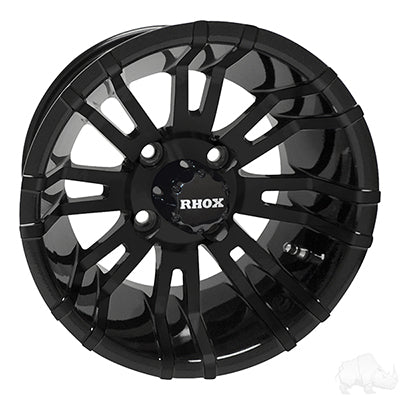 RHOX RX271, Black w/ Center Cap, 12x7 ET-25