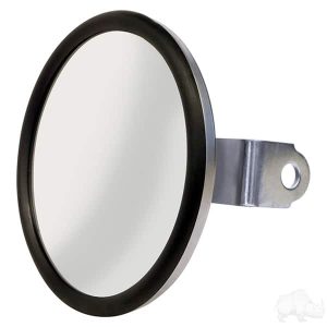 Mirror, Convex Side Mount Rearview, Stainless Steel