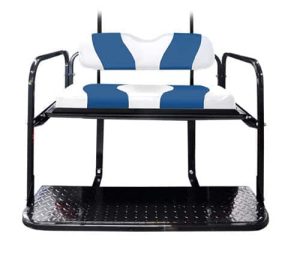 DRIVE TWO TONE REAR FLIP SEAT WHITE W/BLUE STRIPE