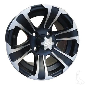 Machined Black w/ Center Cap, 12x7 Centered ITP SS312