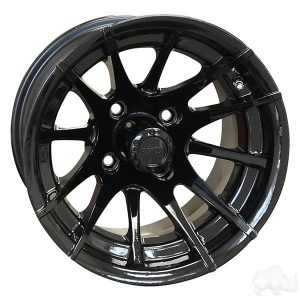 Black w/ Center Cap 12 Spoke 12x7 ET-25 RX104