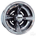 RHOX RX148, Chrome with Black 10" Aluminum Golf Cart Wheels