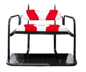 DRIVE TWO TONE REAR FLIP SEAT  WHITE W/RED STRIPE